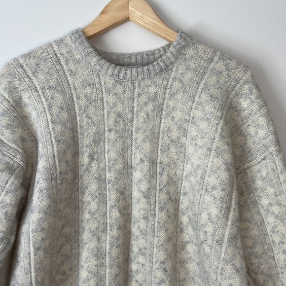 Robert Bruce Men's Cable Knit Sweater Grey L - Picture 3 of 5